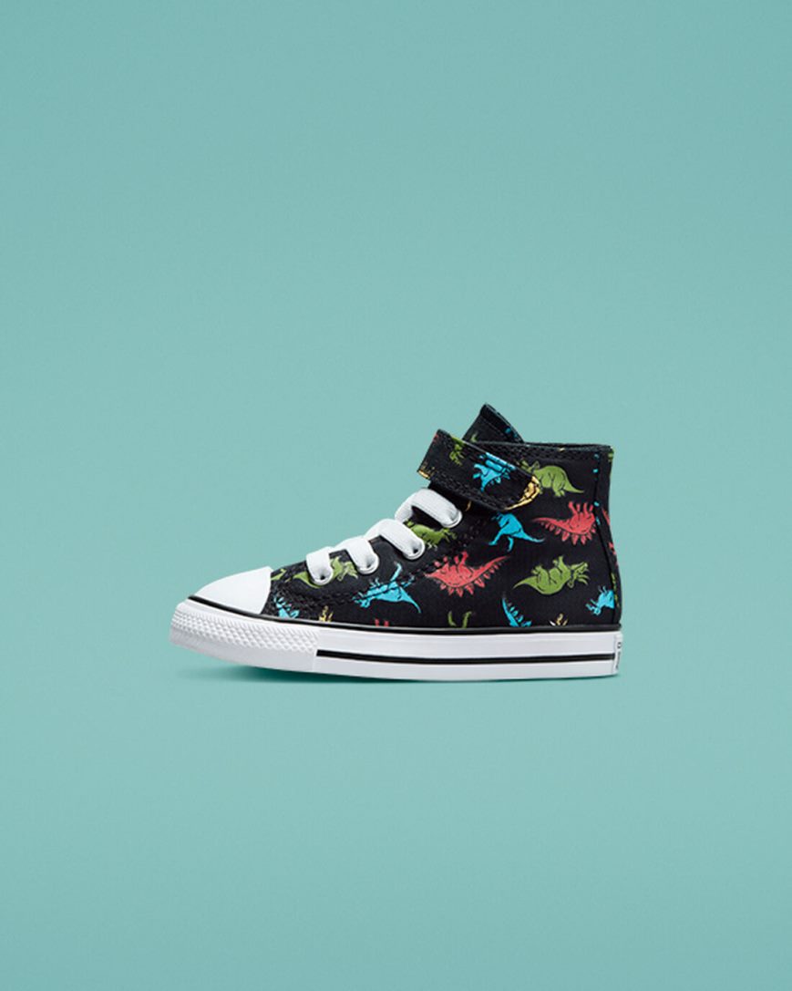 Dívčí Boty Vysoké Converse Chuck Taylor All Star Easy-On Dinosaurs Černé Červené Blankyt | CZ Y31JA41